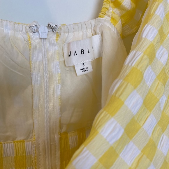 Yellow gingham print dress - Picture 7 of 8